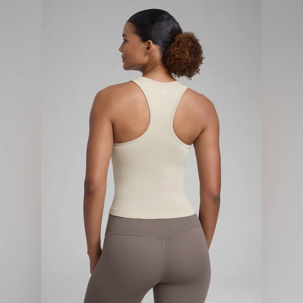 Seamless Racerback Hip Length Tank - Picture 2 of 7